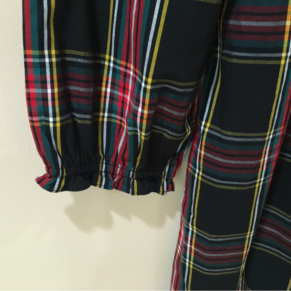 J.Crew Midi Dress Women S Tartan Plaid Smocked Square Neck Long Sleeve BM070 New - Picture 4 of 10